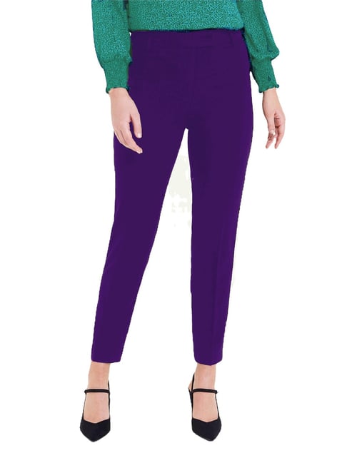 Gothic Pants Women Fashion High Waist Zipper Purple Plaid Punk Style Pants  Streetwear fashion Casual Ladies Trousers - Kilts Boutique