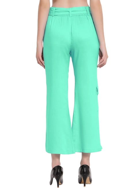 Buy TALES & STORIES Green Solid Cotton Regular Fit Women's Pants | Shoppers  Stop