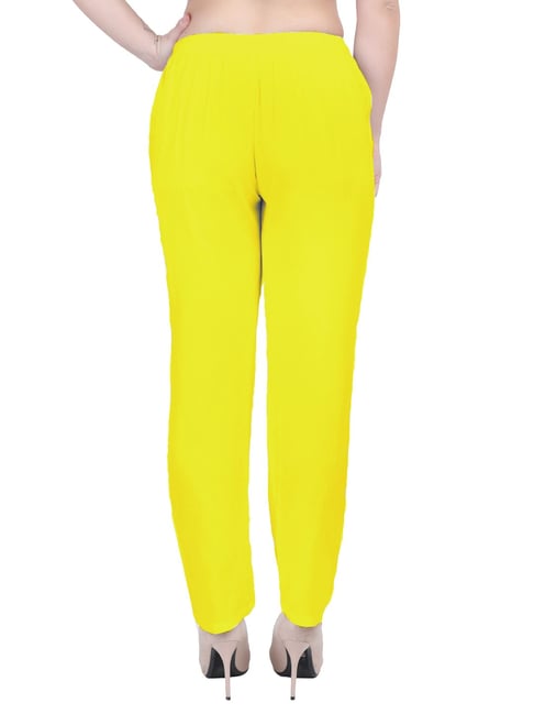 Buy ALAXENDER Casual Palazzo Pants for Women Lounge Pants Wide Leg Trousers  (LEMON) Online at Best Prices in India - JioMart.