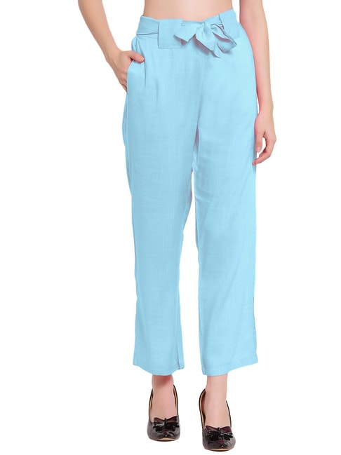 Buy Sky Blue Trousers & Pants for Women by ACHIRA Online | Ajio.com