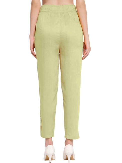 Cilla White High-Waisted Cigarette Trousers – Club L London - UK