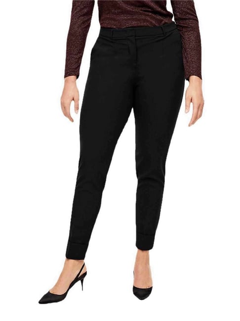 Buy Ted Baker Women Dark Blue High Rise Carrot Leg Trousers Online - 932419  | The Collective
