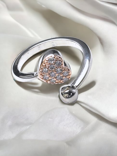 Taraash 92.5 Sterling Silver Heart Casual Ring for Women