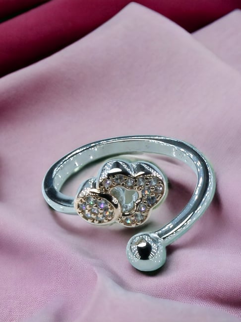 Taraash 92.5 Sterling Silver CZ Casual Ring for Women