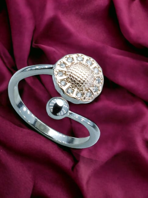 Taraash 92.5 Sterling Silver Adjustable Floral Casual Ring for Women-image-49
