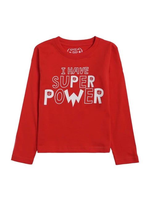 Dyca Kids Crimson Red Cotton Printed Full Sleeves T-Shirt-picture-10