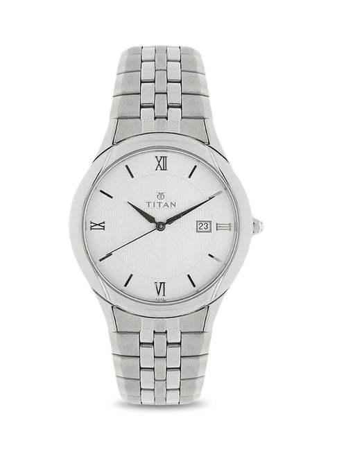 Buy Online Titan Workwear Quartz Analog Silver Dial Stainless Steel Strap  Watch for Men - 1884sm01 | Titan