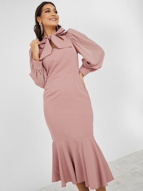 Dusty pink hot sale bodycon dress