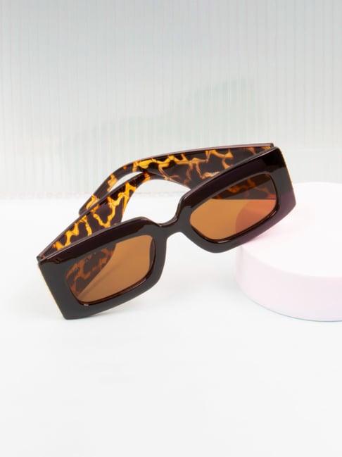 Ted Smith Brown Square UV Protection Sunglasses for Women-picture-40