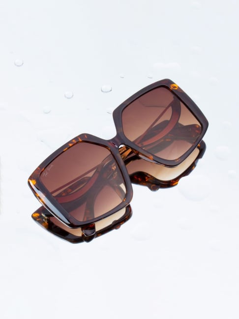 Ted Smith Brown Square UV Protection Sunglasses for Women-picture-35