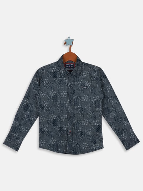 Monte Carlo Kids Blue Printed Full Sleeves Shirt-picture-29