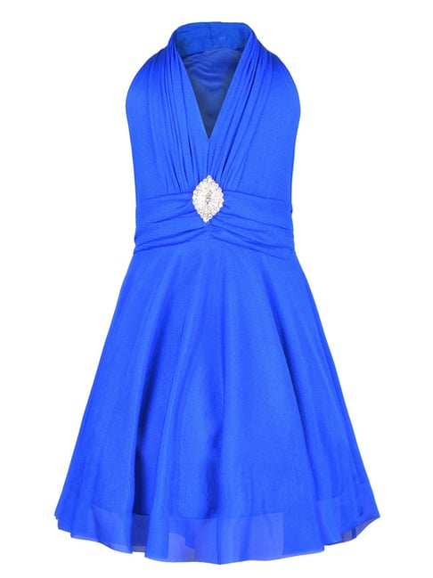 Royal Blue Sequins Prom Dress With Detachable Train – Adela Designs