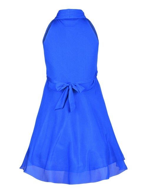 feel the fabric Women Fit and Flare Blue Dress - Buy feel the fabric Women  Fit and Flare Blue Dress Online at Best Prices in India | Flipkart.com