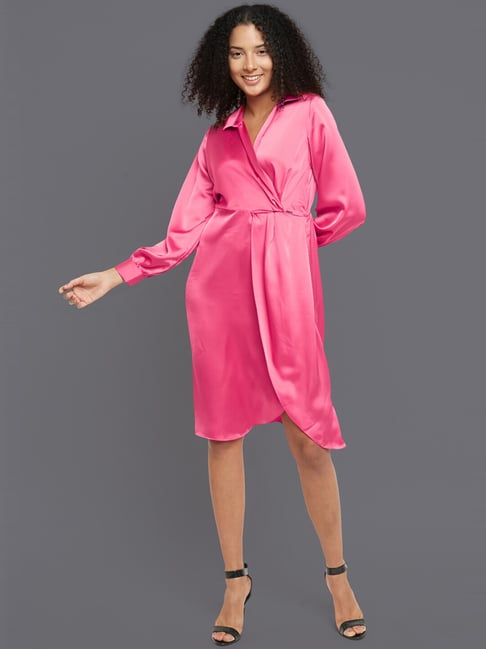 allen solly pink dress Allen Solly Pink A-Line Dress