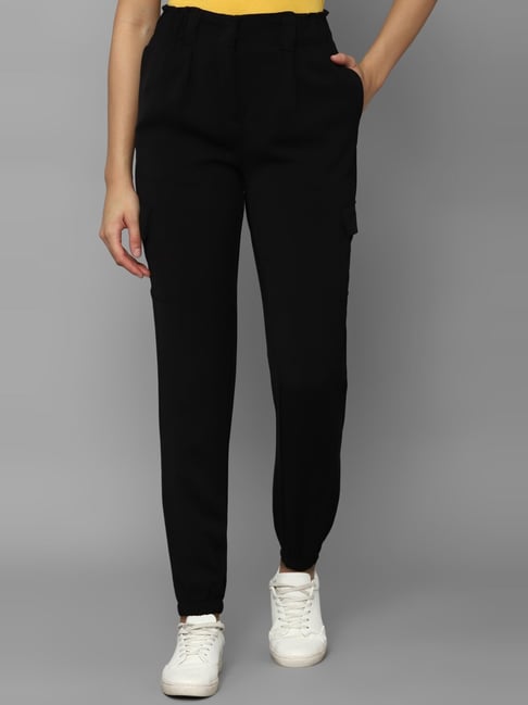 Buy Men Black Slim Fit Check Casual Trousers Online - 791619 | Allen Solly
