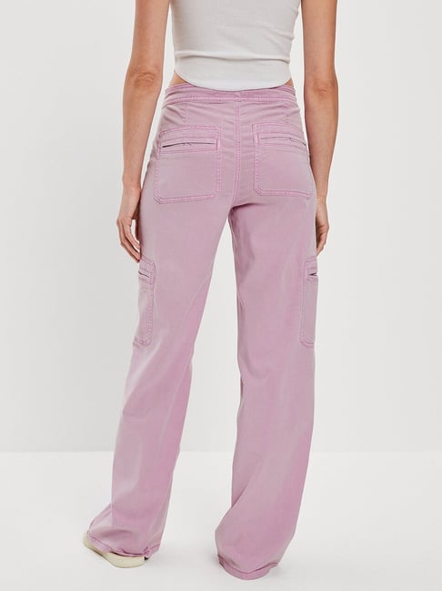 Purple Pants - Front Runched Pants - Lavender Wrap Around Waist Pants