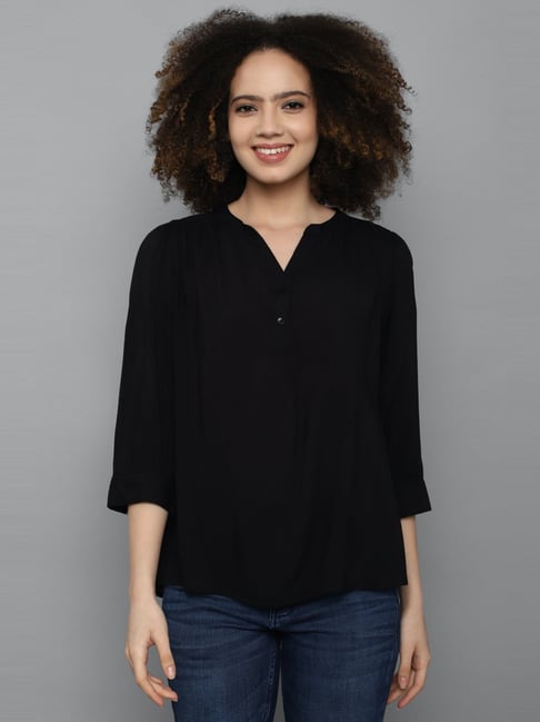 Allen Solly Jet Black Regular Fit Top