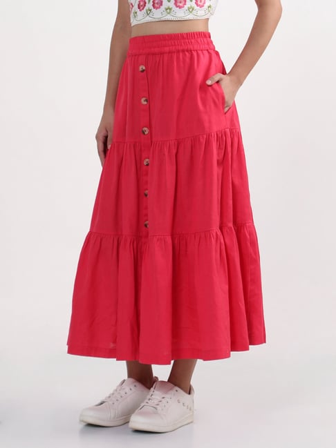 White Print CalfLength Casual Women Regular Fit Skirt  Selling Fast at  Pantaloonscom