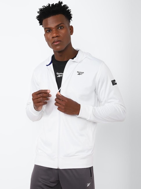 Reebok White Relaxed Fit Jacket