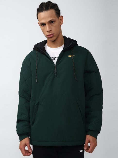 Reebok Green Regular Fit Hooded Sweatshirt-image-22