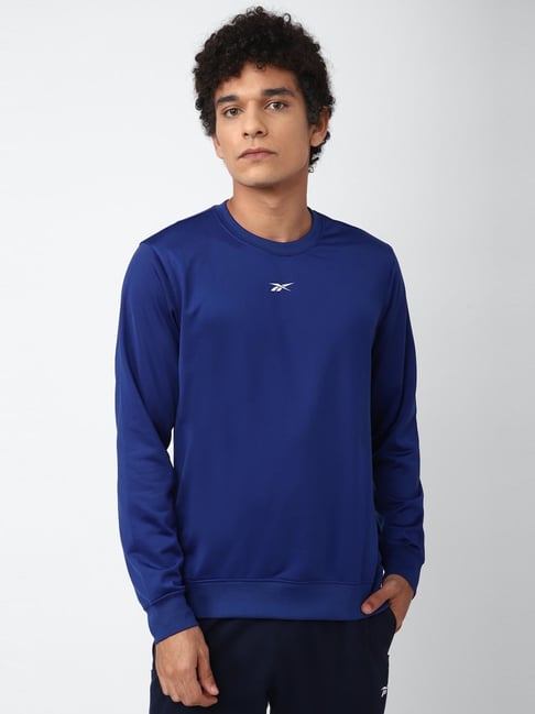 Reebok navy hot sale blue sweatshirt