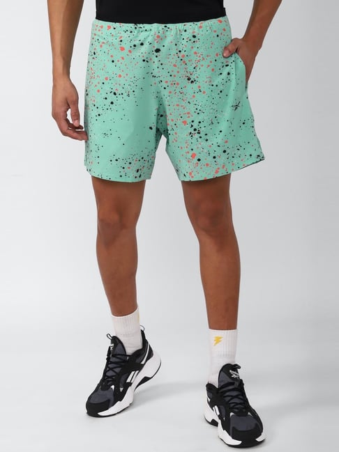 Reebok Green Regular Fit Printed Shorts-image-34
