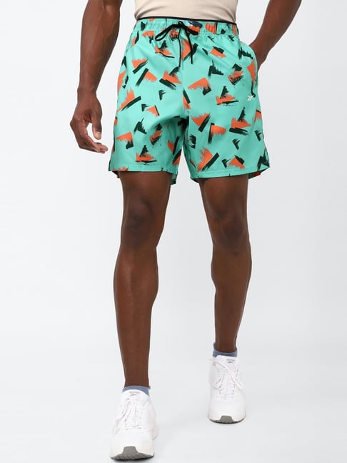 Reebok Green Regular Fit Printed Shorts-image-30