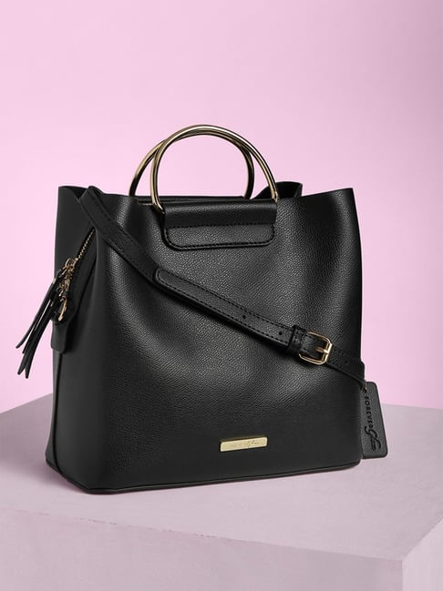Buy Forever Glam By Pantaloons Black Shopper Tote Bag - Handbags for Women  16959198 | Myntra