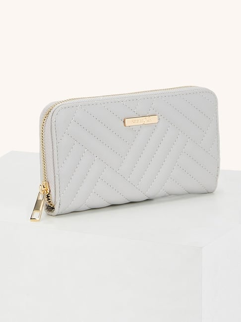 Forever Glam by Pantaloons Grey Textured Medium Zip Around Wallet for Women-picture-23