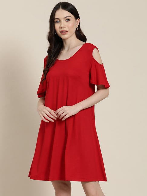 Qurvii Red A Line Dress-picture-17