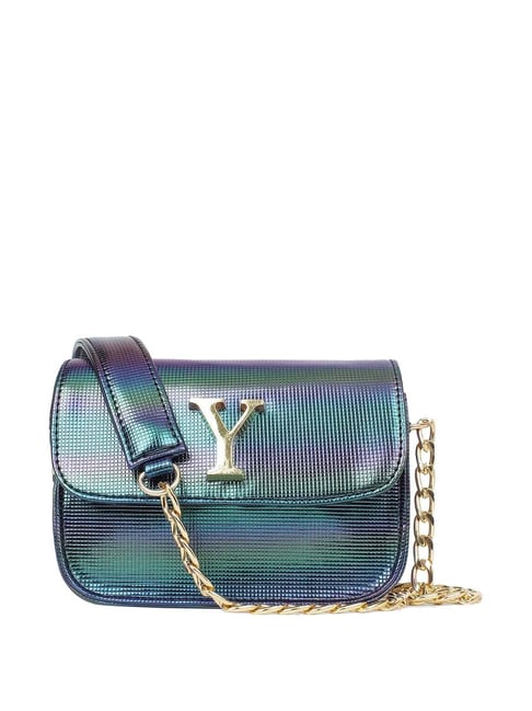 Louis Vuitton Twist Chain Wallet Epi Leather with Sequins Blue