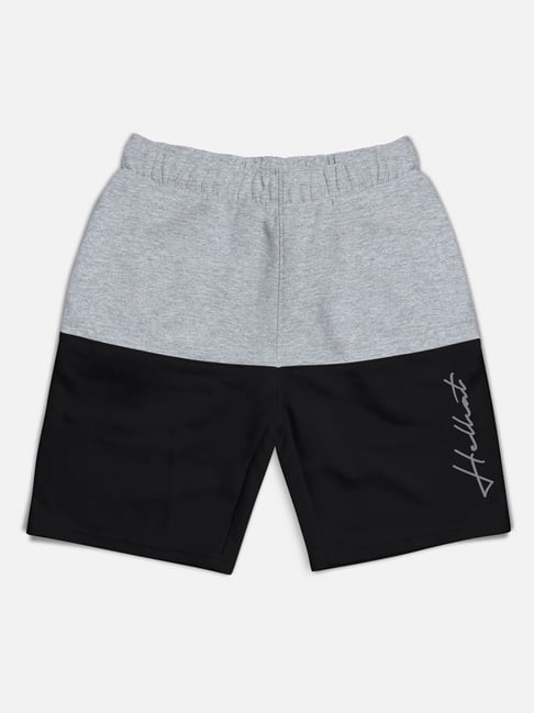 HELLCAT Kids Grey and Black Color Block  Shorts-picture-37
