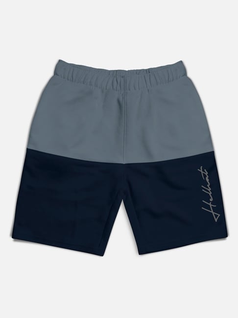 HELLCAT Kids Grey and Navy Color Block  Shorts-picture-39