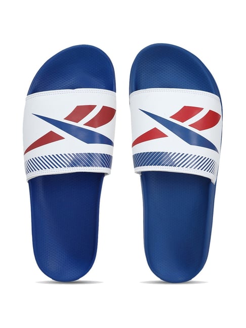 Reebok slides white hot sale