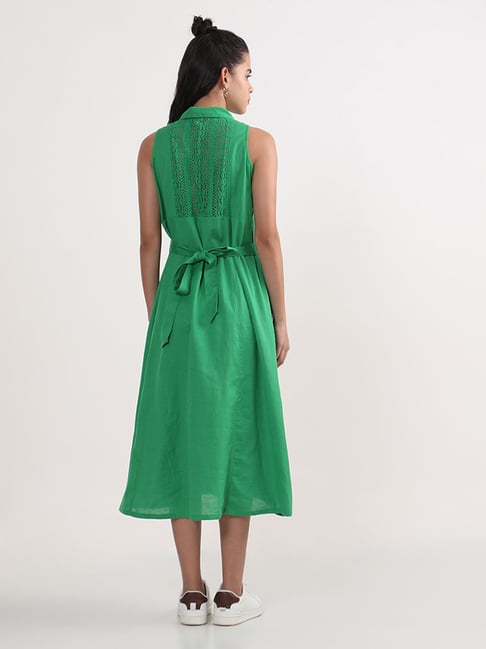 bombay paisley green dress Buy Bombay Paisley Green Floral Printed A-Line Cotton-Blend Dress from Westside