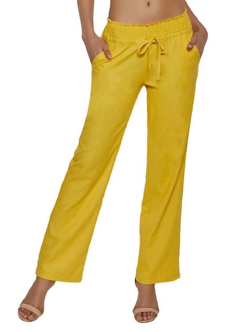 River Island Paperbag Wide Leg Trousers in Yellow | Lyst Canada