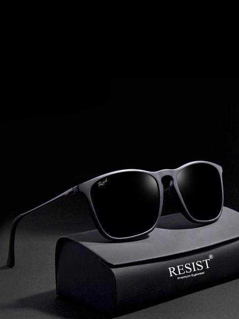Resist Eyewear Black Wayfarer Unisex Sunglasses