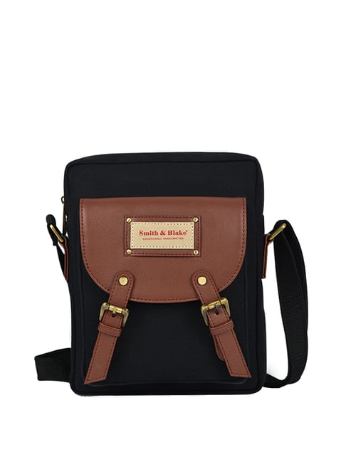 Smith Blake Green Tan Solid Medium Cross Body Bag