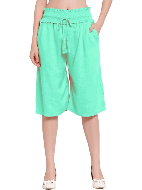 Buy Skechers Green High Rise Cropped Pants for Women Online @ Tata CLiQ