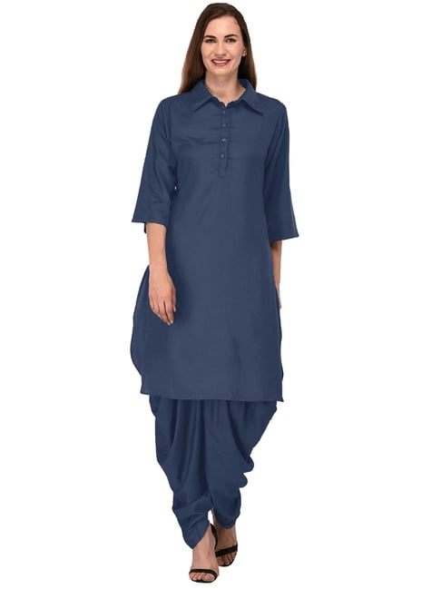 PATRORNA Grey Regular Fit Pathani Kurta