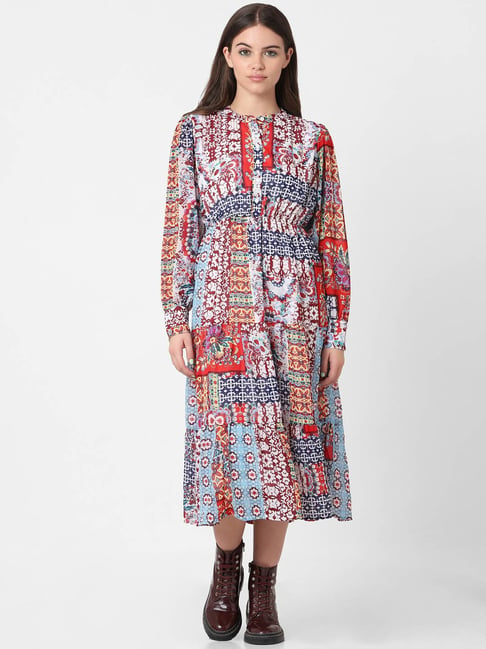 Hayward Long Sleeve Midi Dress Blue