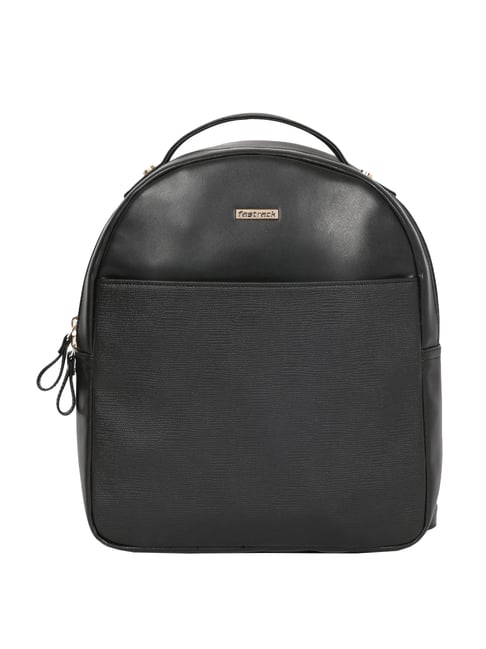 Fastrack Charcoal Black Textured Backpack For Women