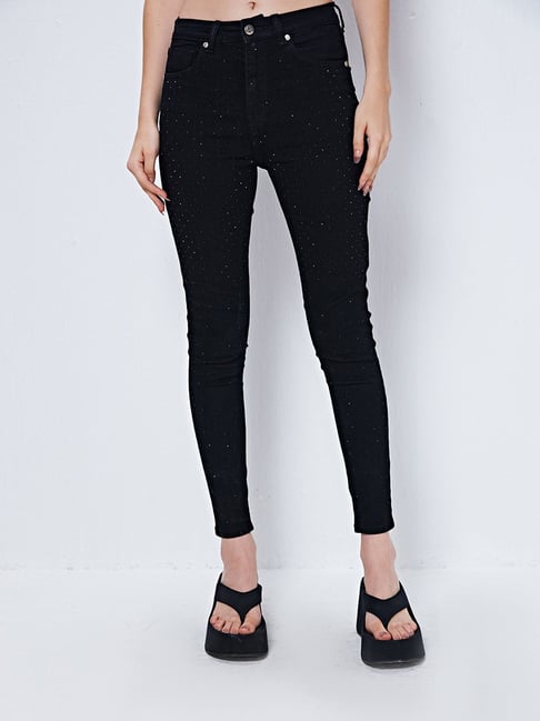 Girls Black High-Waist Jeans | Buy Online | Skin Friendly | Titapu