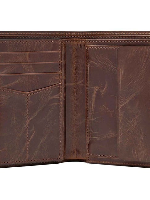 Buy Fossil Derrick Brown Leather Bi-Fold Wallet for Men Online At Best ...