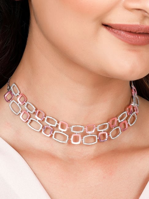 Sterling Silver Choker Collar Necklace - Reveka Rose