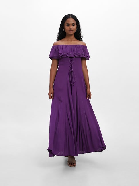 westside purple dress Wardrobe by Westside Dark Purple Shimmer Dress