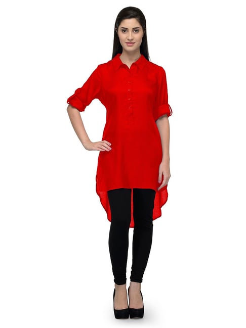 Buy PATRORNA Red Regular Fit Pathani Kurta for Women Online Tata