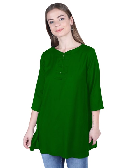 Reeta Fashion Designer Light Green Heavy Slub Cotton Plain Kurti  Reeta  Fashion