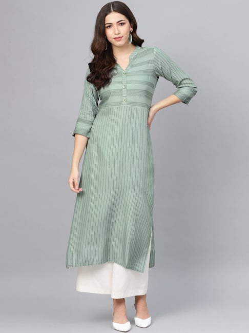 Meeranshi Green Printed Straight Kurta-picture-16