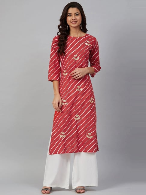 Buy Red Kurta Suit Sets for Women by PANGHAT COLLECTION Online | Ajio.com